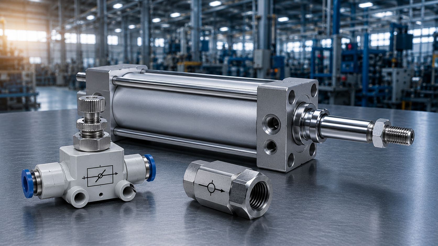 Pneumatics parts for injection stretch blow moulding machines